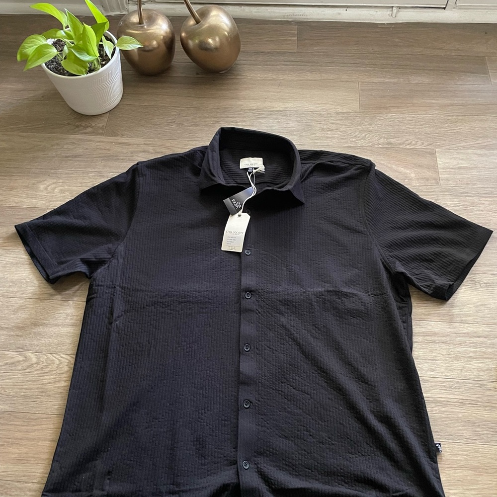 Society Black Casual Button Down Shirt